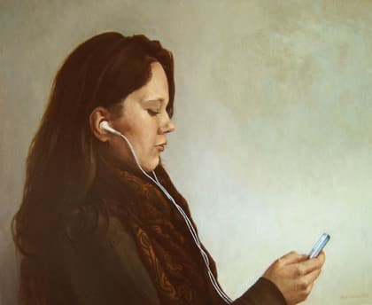 Meisje met Ipod, werk van Stijn Rietman